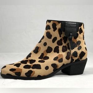 COLE HAAN Hara Chelsea Bootie In Jaguar Print Calf Hair size 10